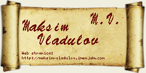 Maksim Vladulov vizit kartica